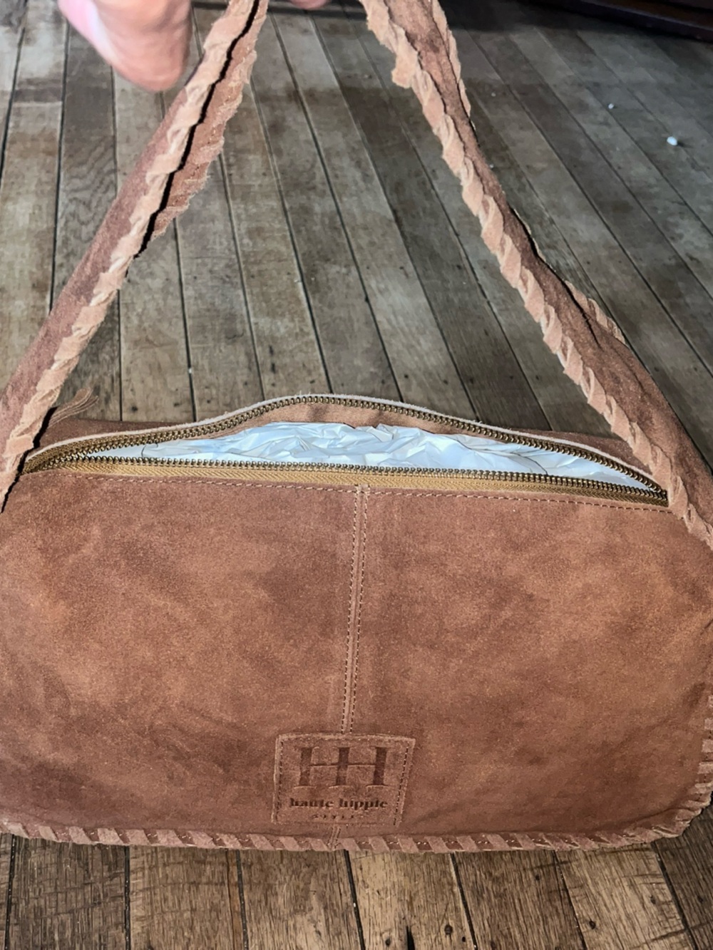 Haute Hippie Suede Shoulder Bag in Rust - Picture 5 of 5